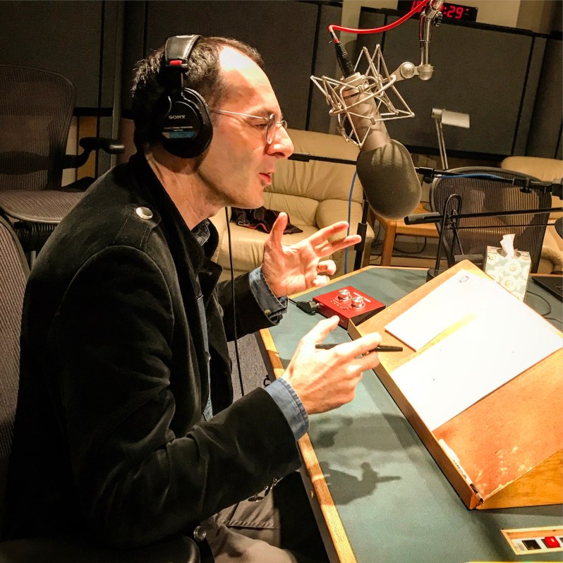 A photo of me recording a Sentinel Watch podcast on one of my visits to Boston, MA, USA..